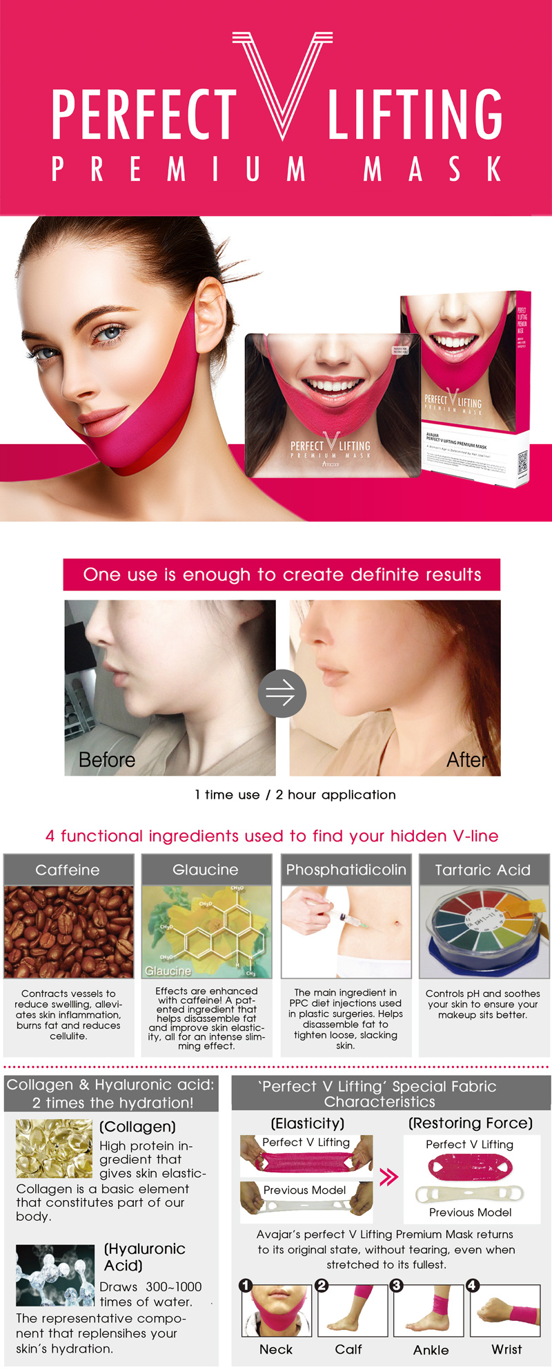 Perfect V Lifting Premium Mask Pink {Avajar}